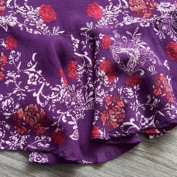 🔥free People🔥 | Purple floral Smooth Talker plumberry tunic dress - Picture 4 of 11
